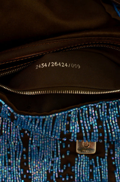 Rare Fendi Baguette Beaded Silk Bag
