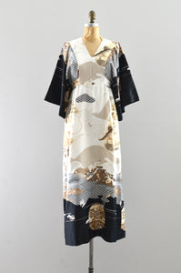 Vintage 70s Kimono Maxi Dress