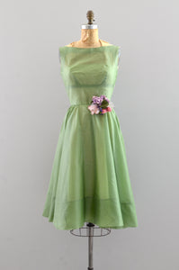 1950s Celadon Organza Dress