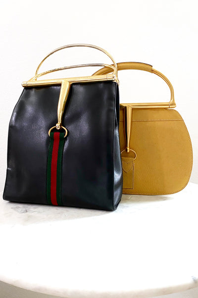 Ultra Rare Gucci Snaffle Horsebit Black Leather Bag