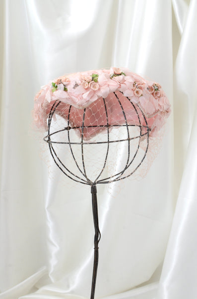 Vintage Pink Floral Petal Hat
