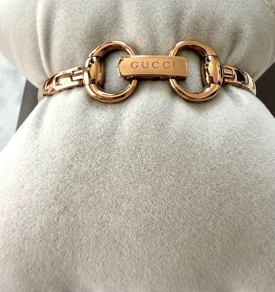 GUCCI Guccissima Horsebit Rose Gold Watch