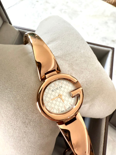GUCCI Guccissima Horsebit Rose Gold Watch