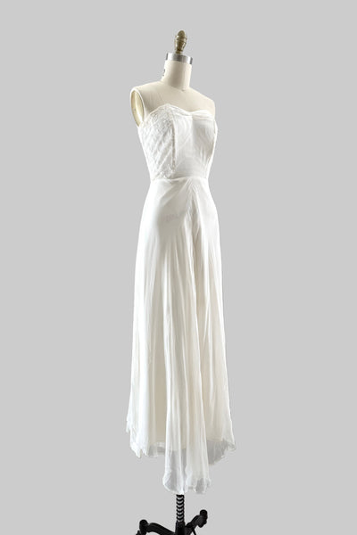 Vintage 1940s Strapless Gown