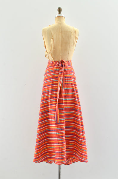 70's Seersucker Wrap Skirt