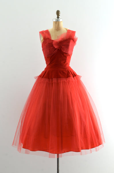 Vintage 1950's Red Tulle Dress