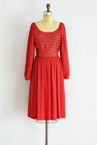Chiffon Sequin Dress - Pickled Vintage