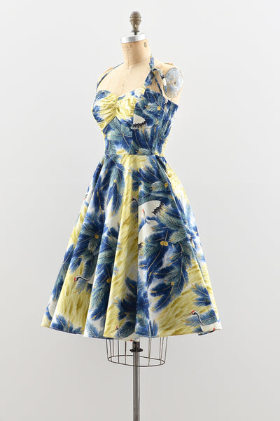 Kamehameha Red-Crowned Crane Dress - Pickled Vintage