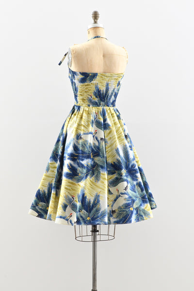 Kamehameha Red-Crowned Crane Dress - Pickled Vintage
