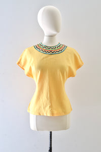 Vintage 1940s Yellow Top