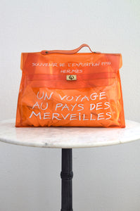 1998 HERMÈS Orange Transparent Bag Beach Vinyl Handbag