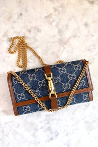 Gucci Denim Jackie 1961 Wallet On Chain