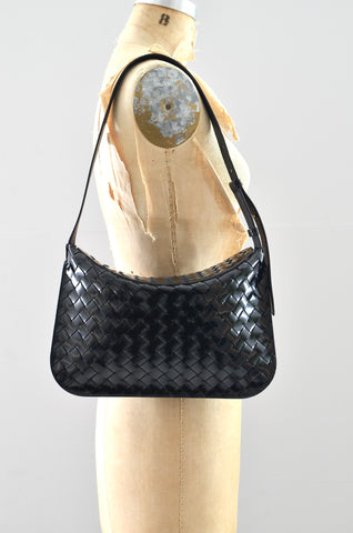 Bottega Veneta Intrecciato Patent Fold Over Bag