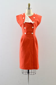 Vintage Orange Wrap Dress