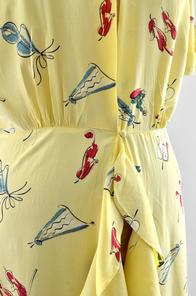 1950's Novelty Print Dressing Gown