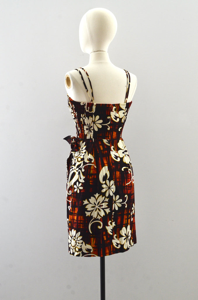 Vintage 1960 s Sarong Hawaiian Dress Pickled Vintage