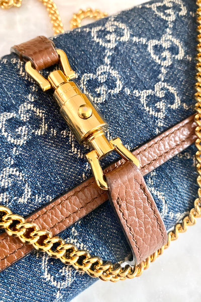 Gucci Denim Jackie 1961 Wallet On Chain