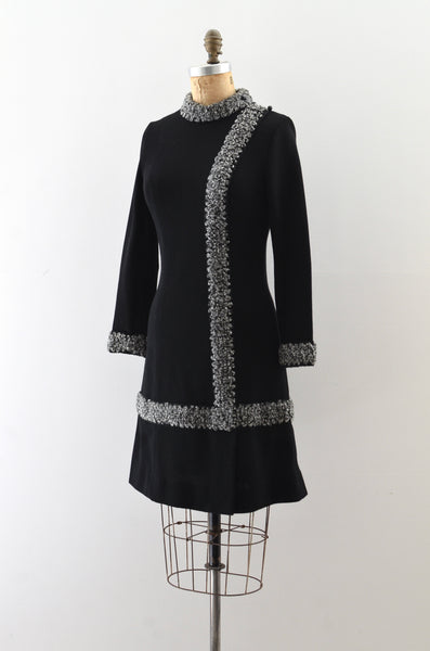 Vintage 1960s Black Knit Dress