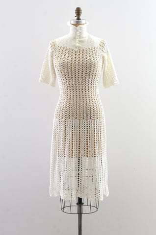 Vintage 1930s Hand Crocheted Dress