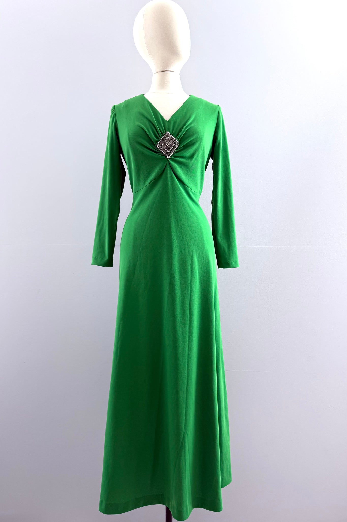 1970s Green Maxi Dress