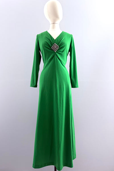 1970s Green Maxi Dress