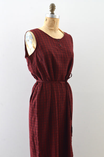 Vintage 1990s Plaid Midi Dress