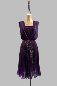 Vintage 1970s Aubergine Sheer Dress