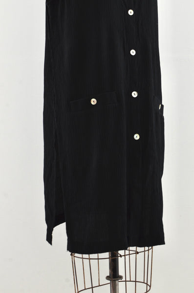 Vintage Black Crinkled Jumper Dress