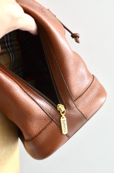 Burberry Pebbled Leather Bucket Bag