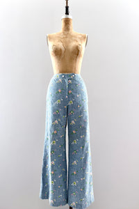 1970s Embroidered Pants
