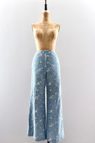 1970s Embroidered Pants
