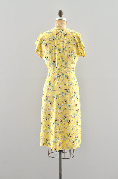 Vintage 1940s Floral Dress
