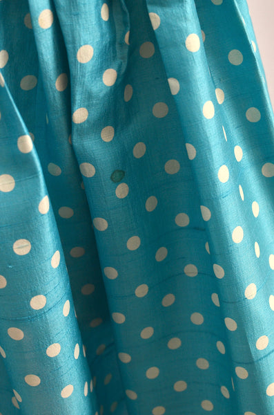 Vintage 1950s Polka Dot Silk Dress