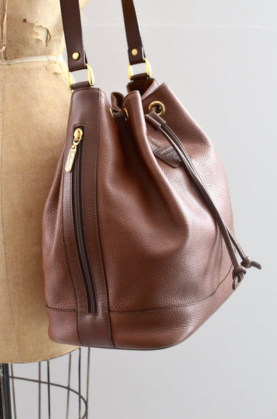 Burberry Pebbled Leather Bucket Bag