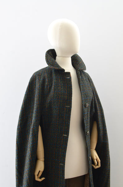 Vintage 70s Tartan Cape