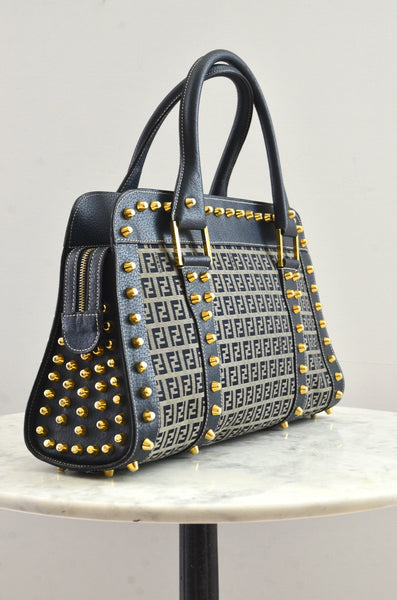 Fendi Studded Top-Handle Bag