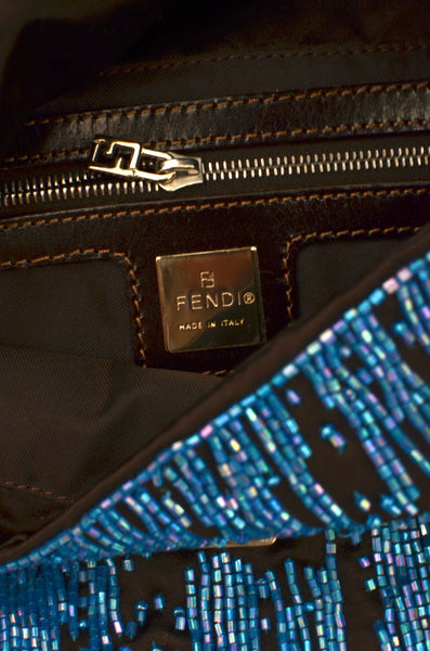 Rare Fendi Baguette Beaded Silk Bag