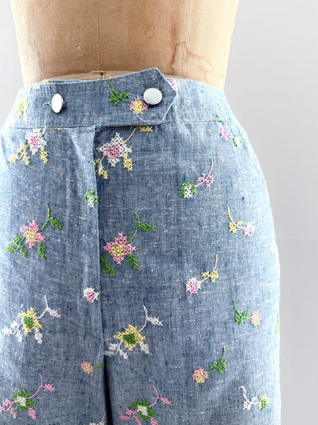 1970s Embroidered Pants