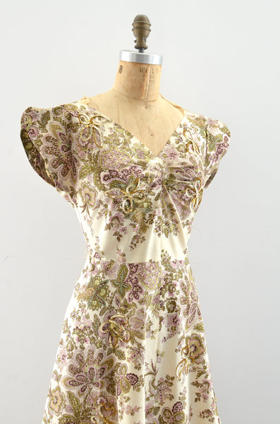 Vintage 1950s Floral Print Dress