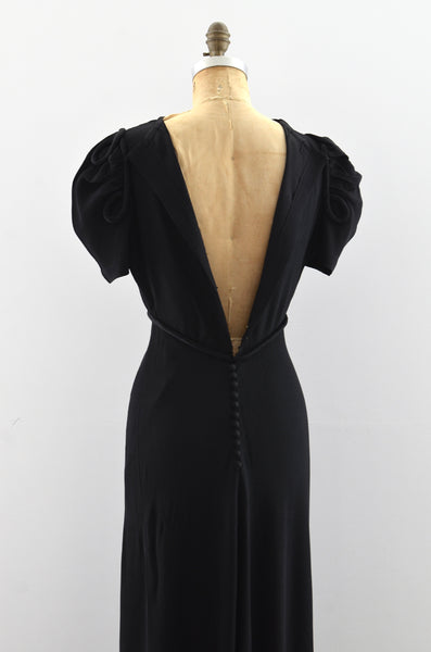 Vintage 1930's Puff Sleeve Dress