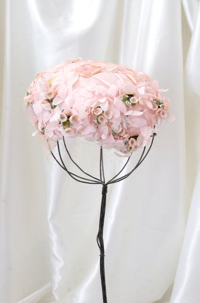 Vintage Pink Floral Petal Hat