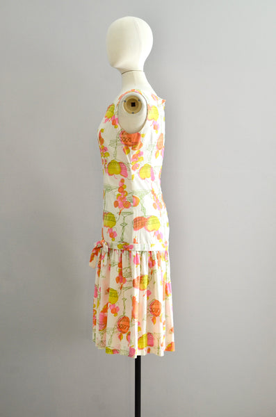 Vintage 1960s Novelty Print Dress