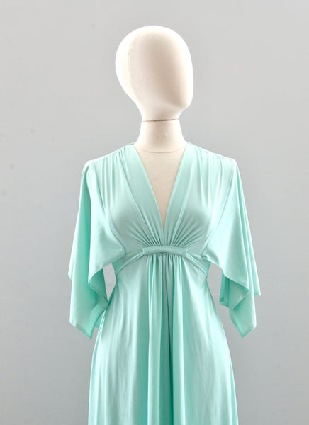 Vintage 1970s Seafoam Green Dress
