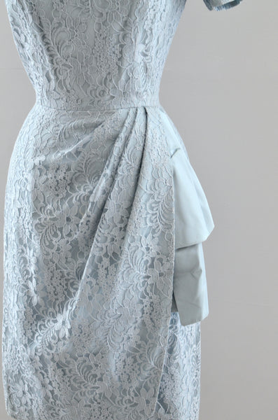 Vintage 1950s Powder Blue Lace Dress