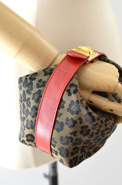 Fendi Mini Leopard Print Wristlet Pouch