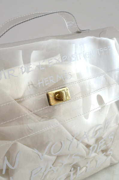 HERMÈS Kelly Transparent Bag Beach Vinyl Handbag