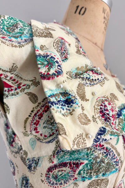 Vintage 1950s Paisley Dress