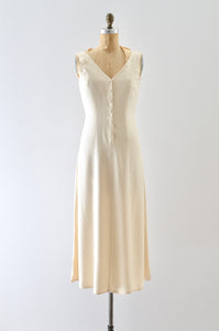 1990s Classic Beige Dress