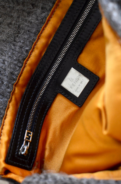 FENDI Embroidered Wool Baguette