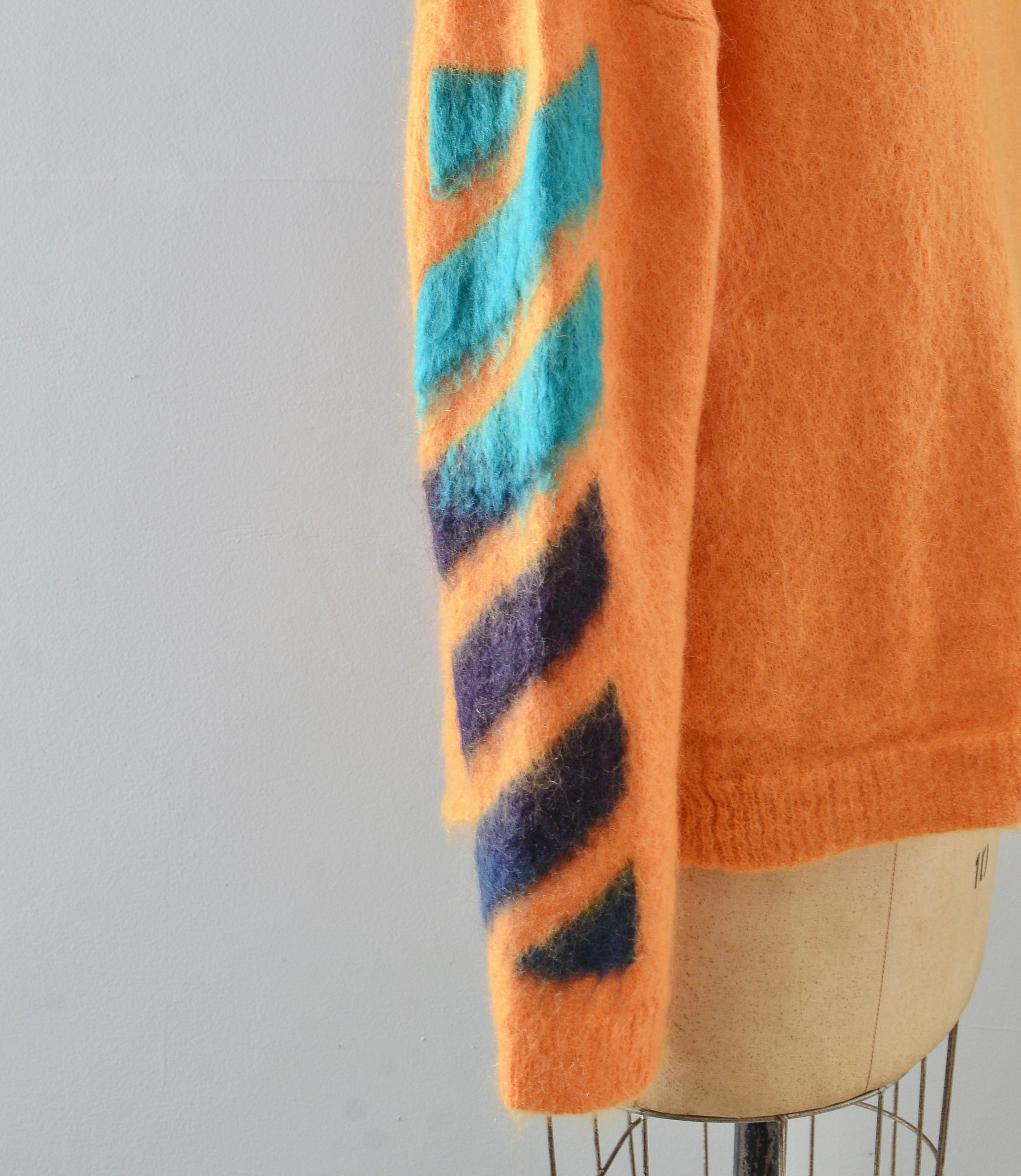 トップス Off-White Orange Mohair Knit XL Off-White Orange Mohair Knit XL
